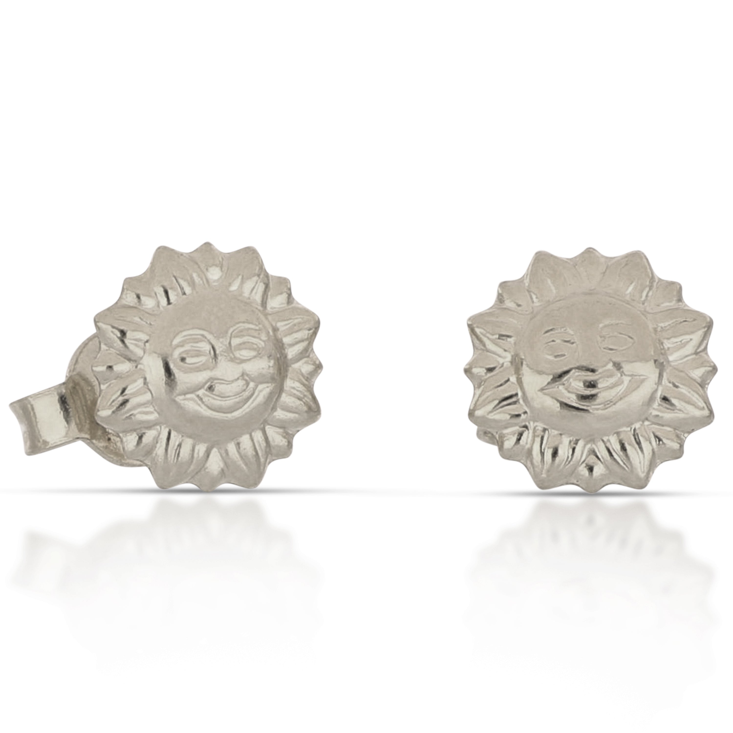 18K Italian Gold White gold sun earrings – SKU 803321751469