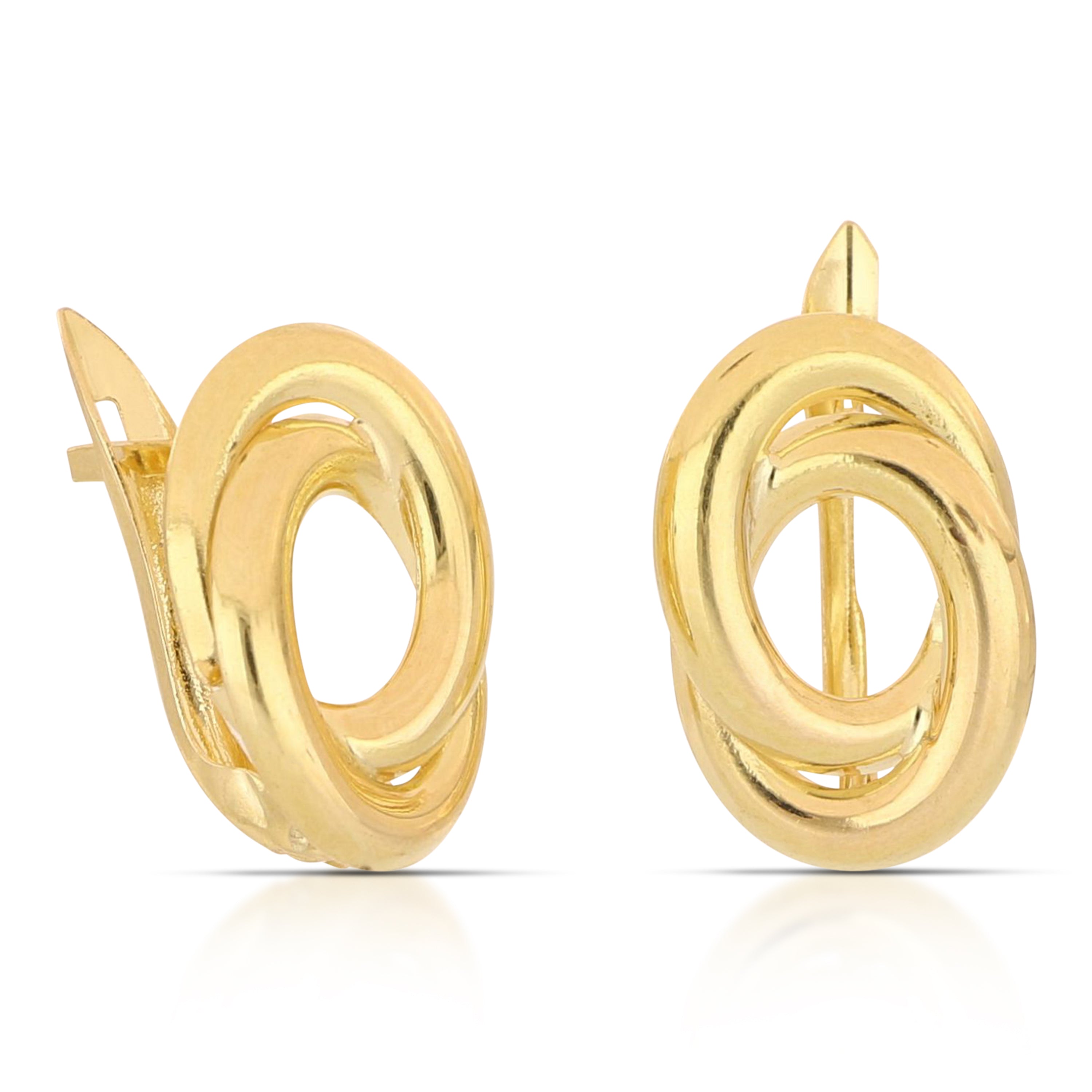 18K Italian Gold Oval earrings – SKU 803321751640