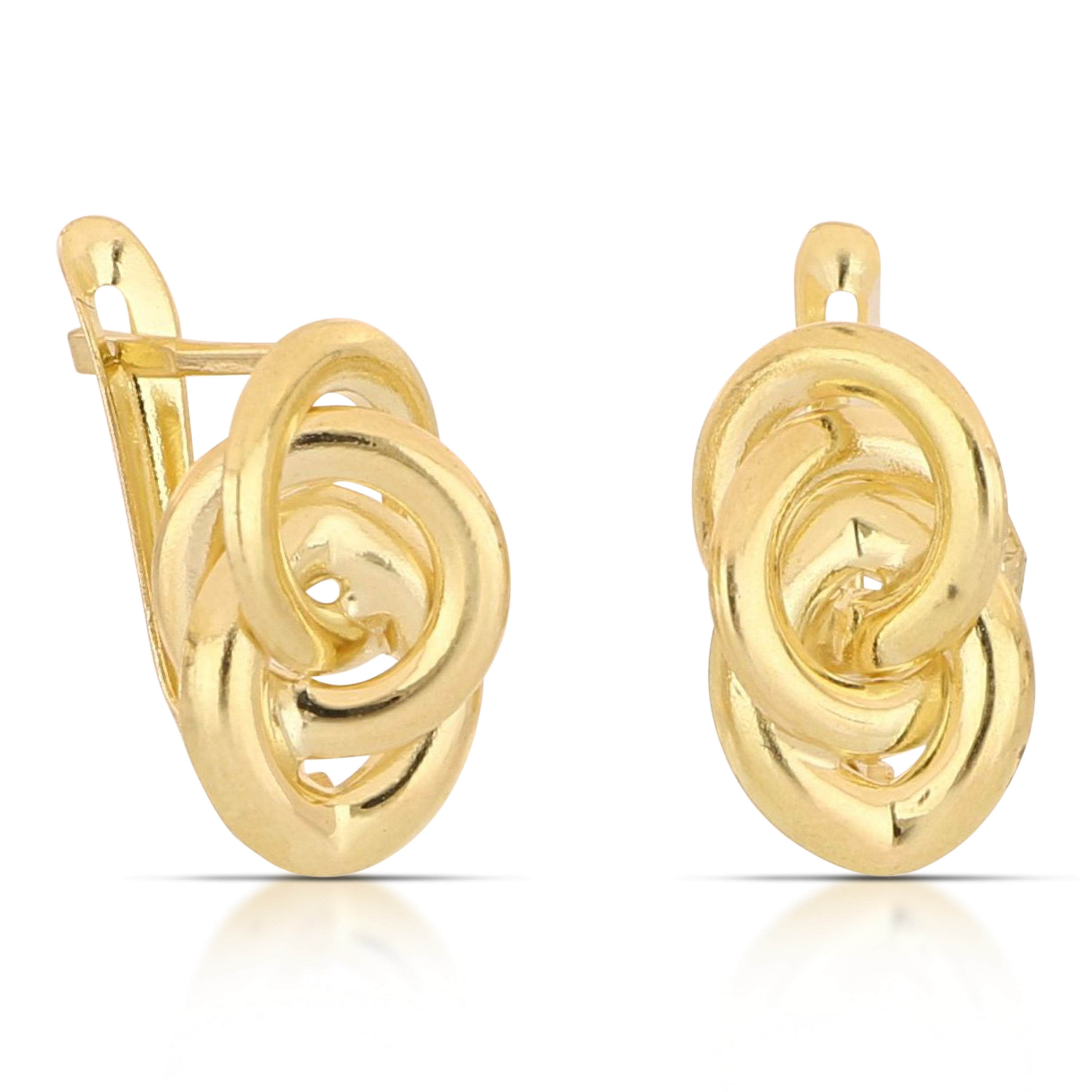 18K Italian Gold Oval and round earrings – SKU 803321751646