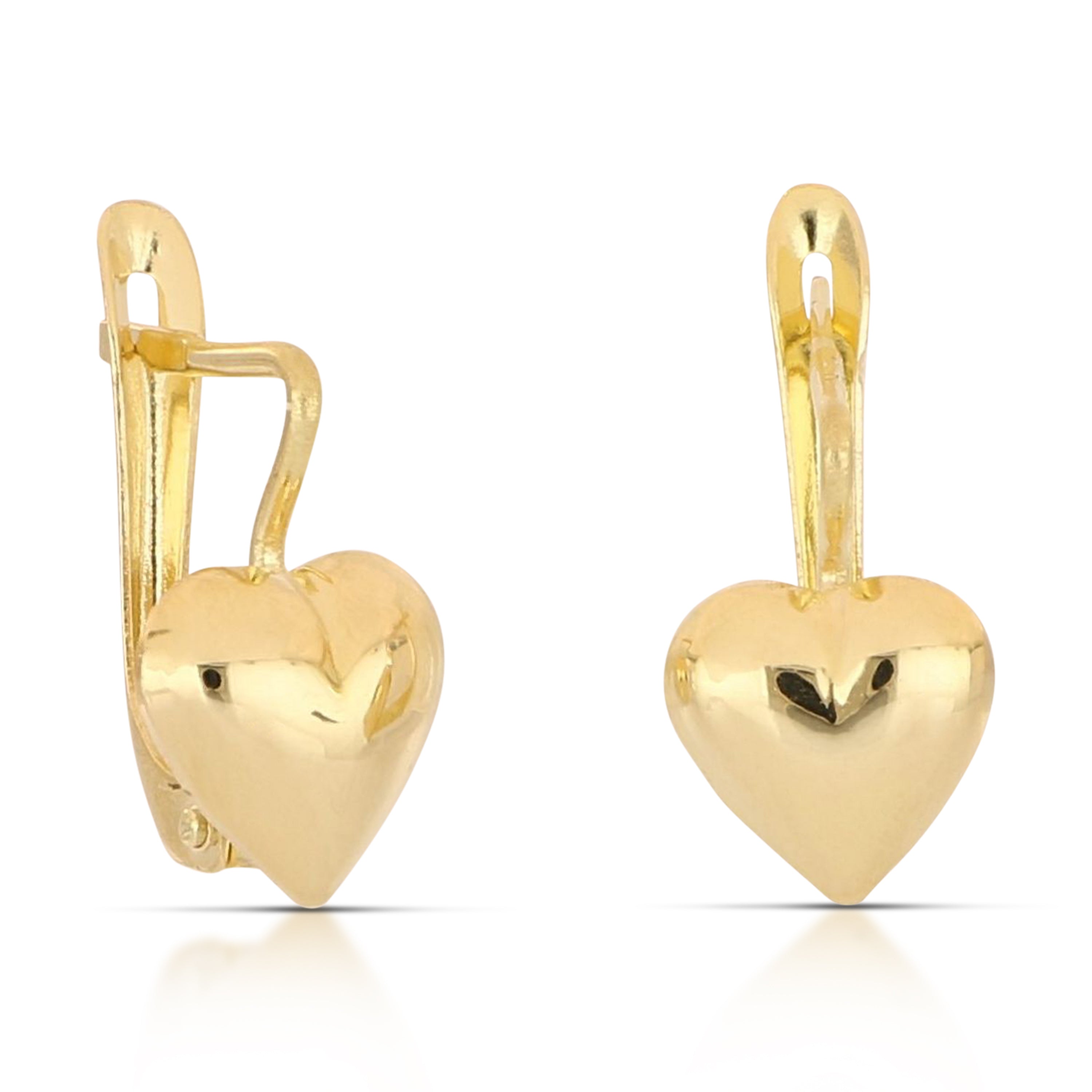 18K Italian Gold Heart earrings – SKU 803321751650