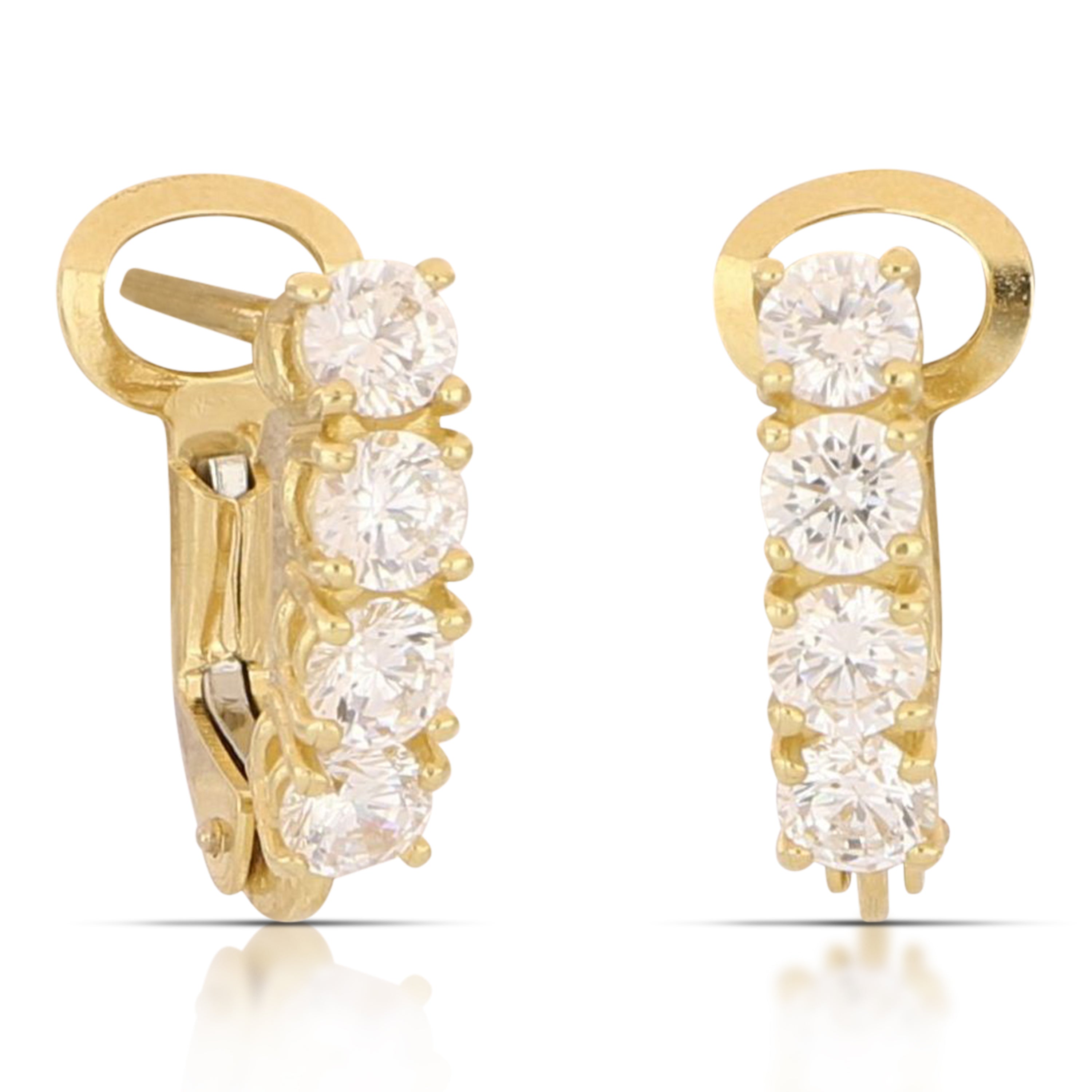 18K Italian Gold Star earrings size1 – SKU 803321751689