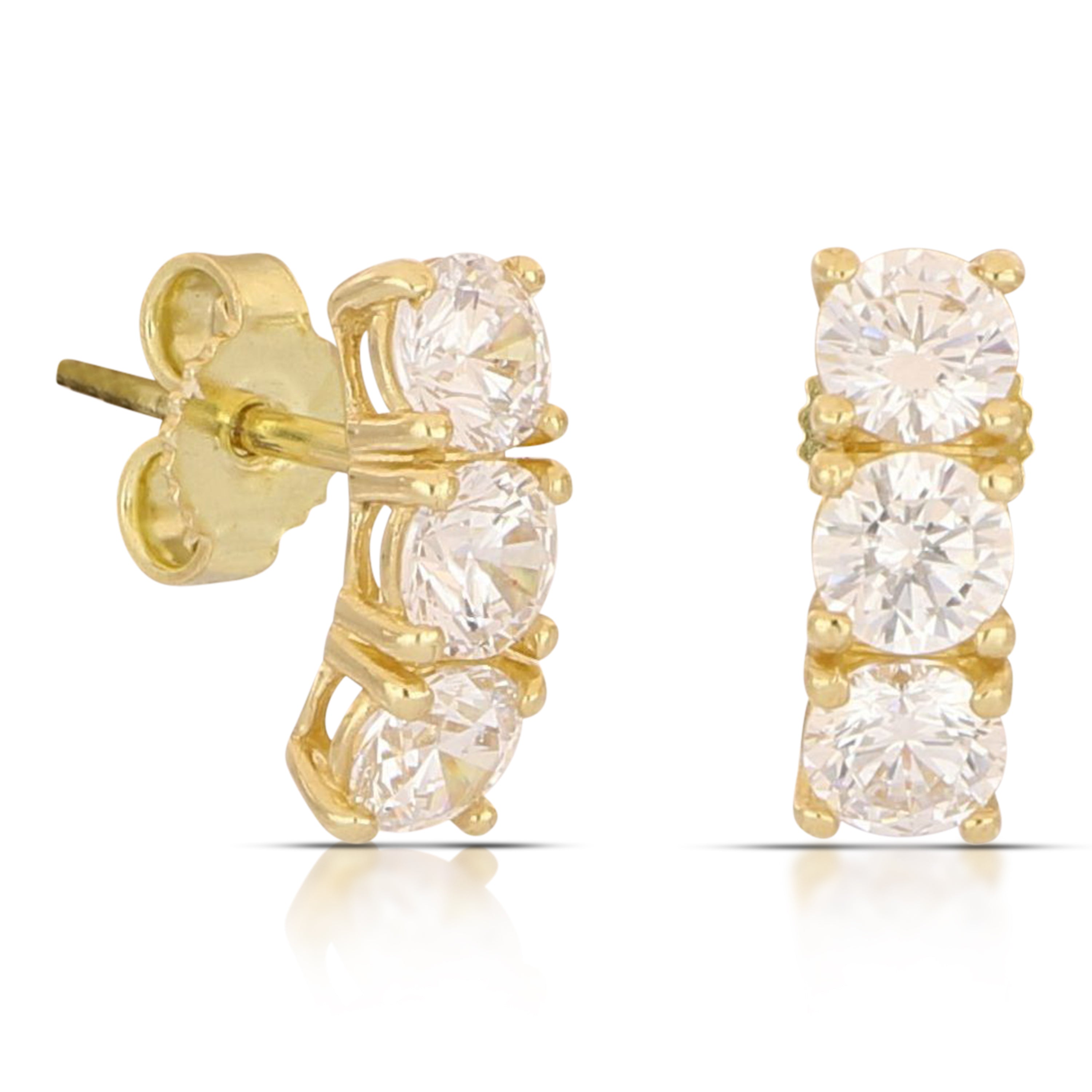 18K Italian Gold Butterfly earrings size1 – SKU 803321751690