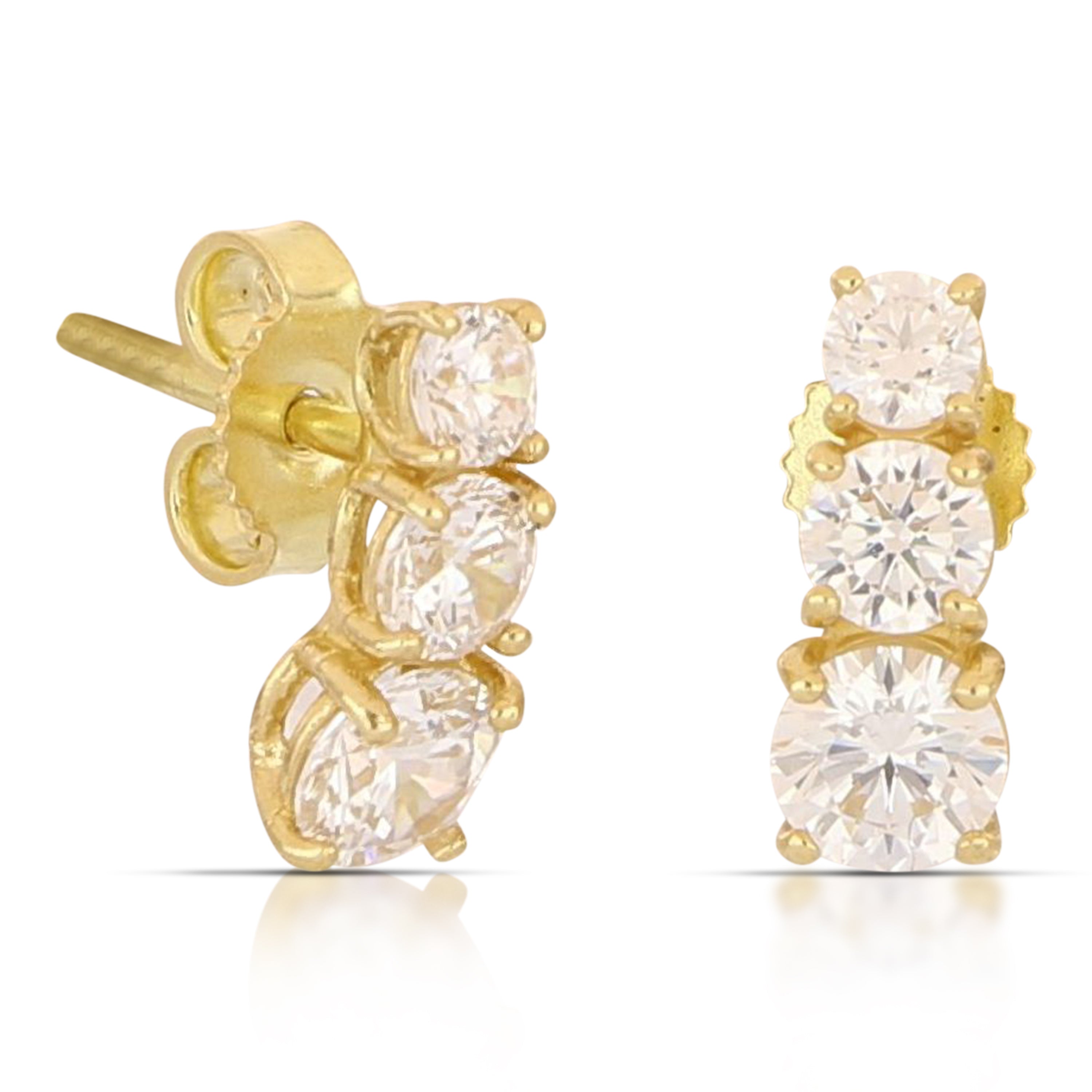 18K Italian Gold Clover earrings size1 – SKU 803321751691