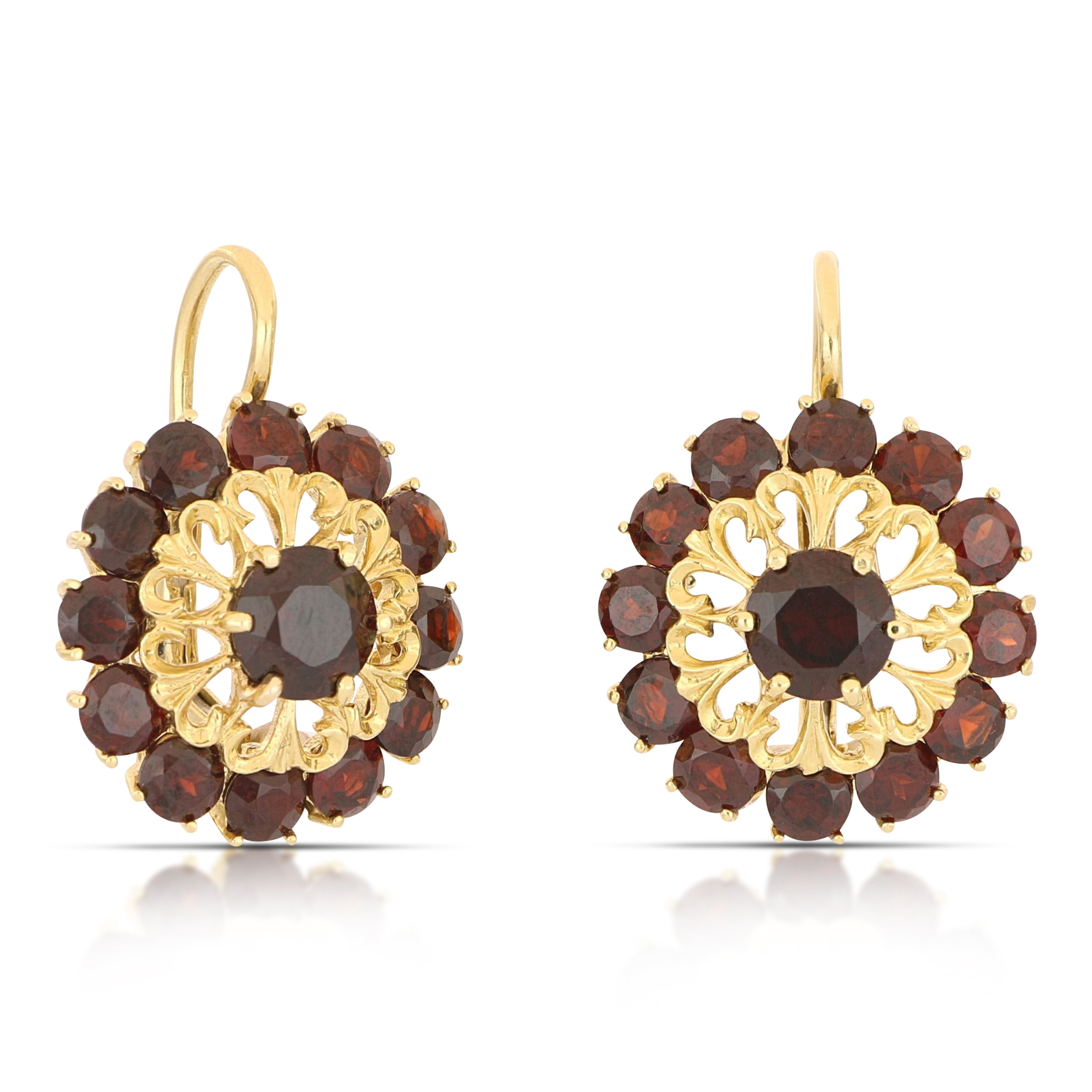 18K Italian Gold Heart earrings CZ pave – SKU 803321751736