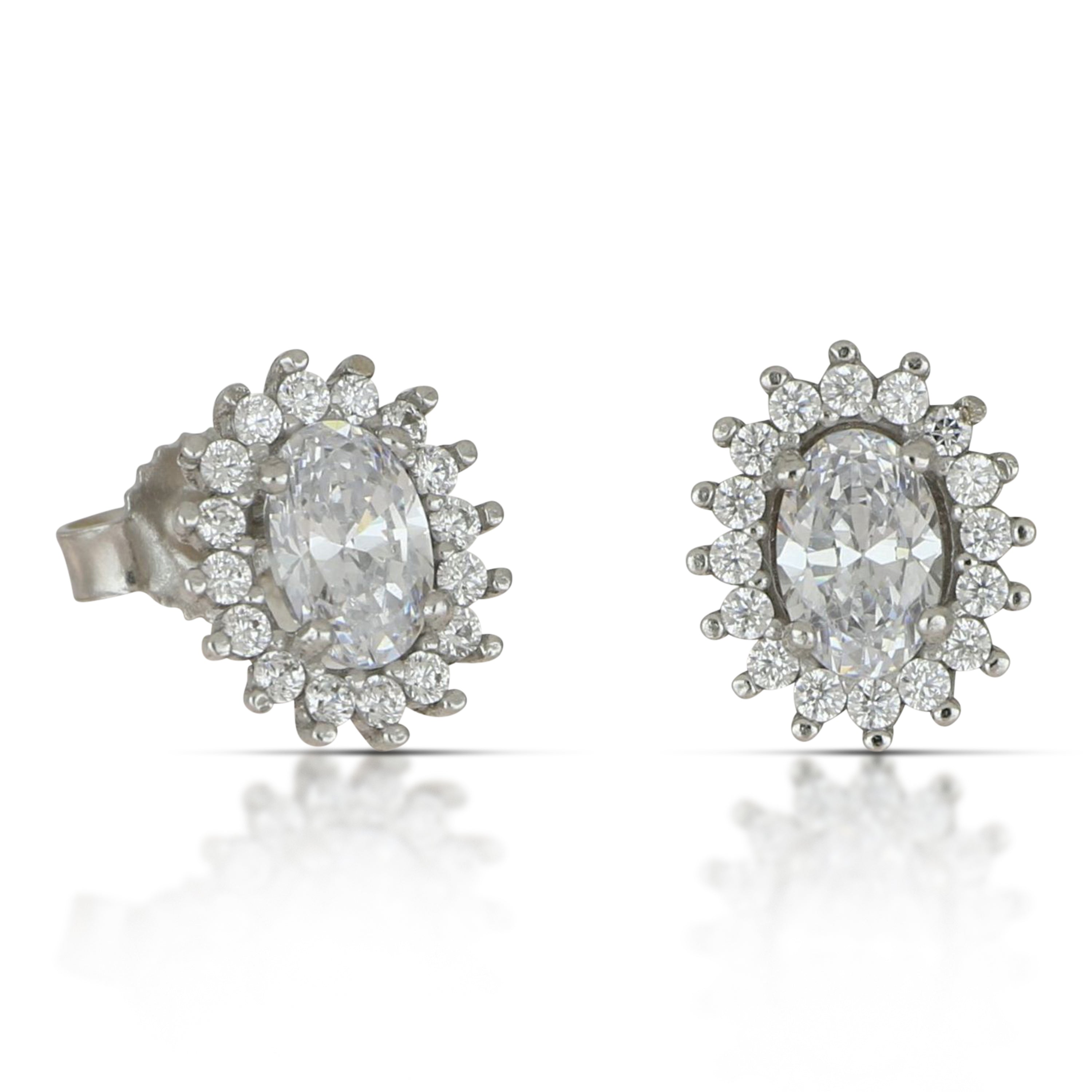 18K Italian Gold Green stone earrings – SKU 803321751760
