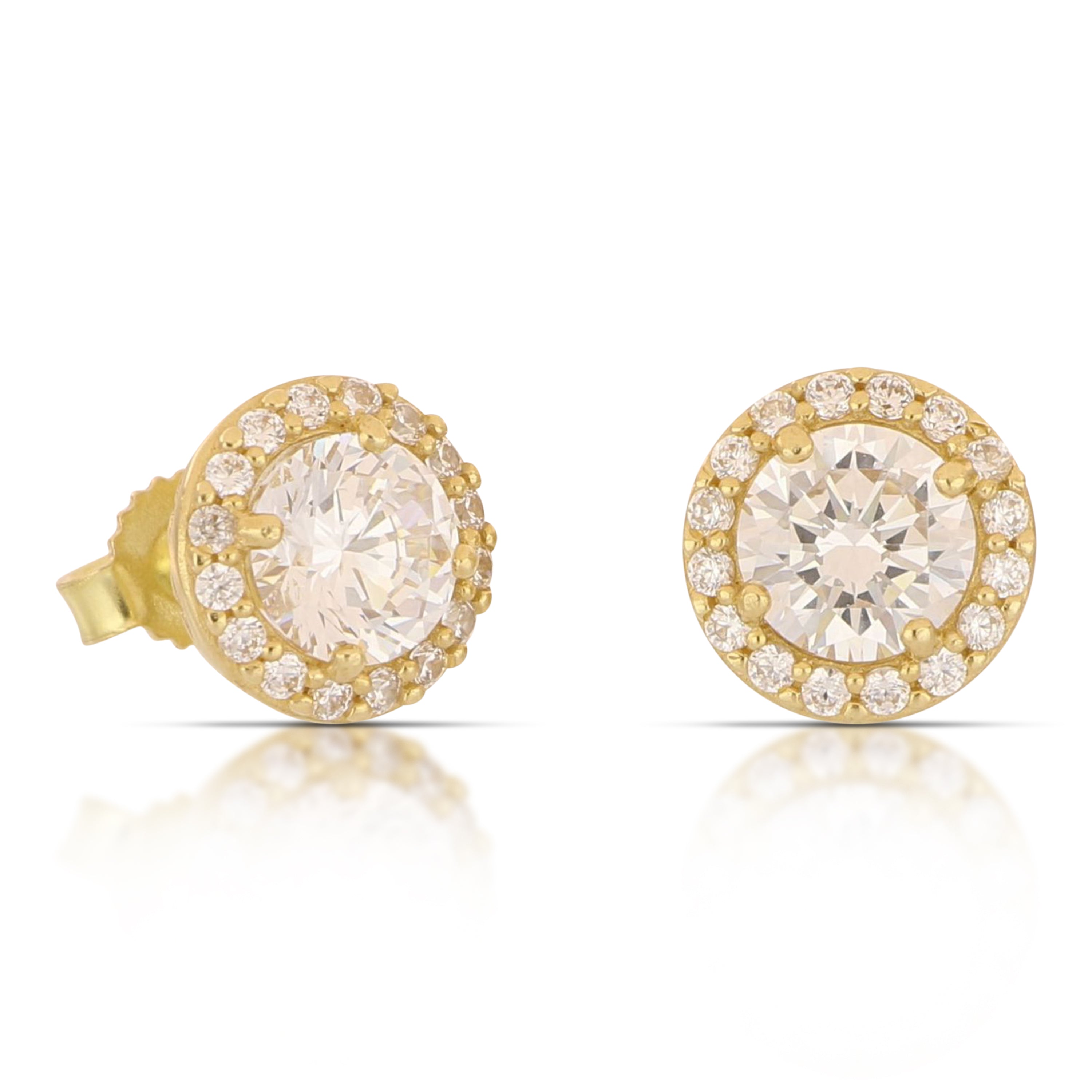 18K Italian Gold Red stone earrings – SKU 803321751761
