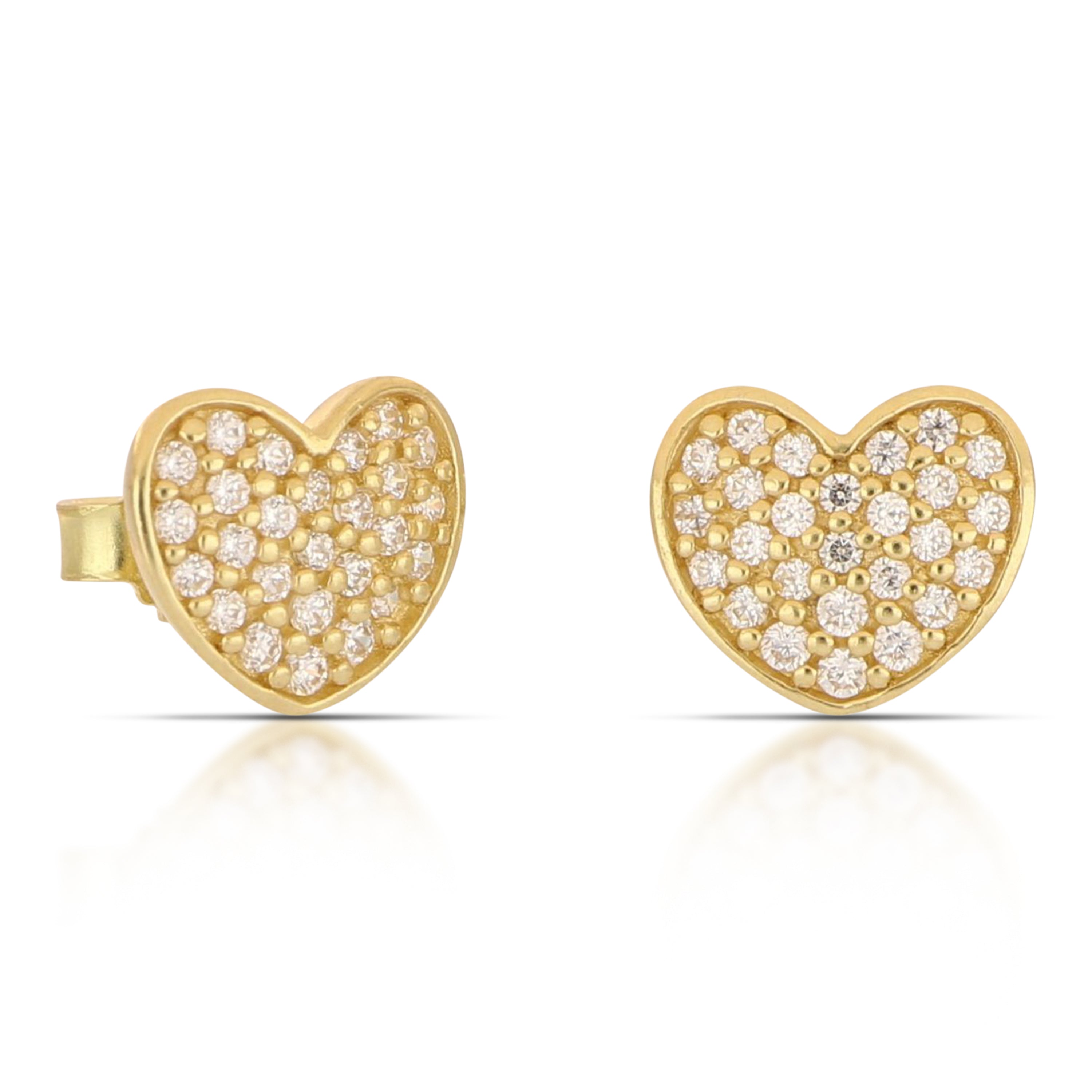 18K Italian Gold White stone earrings – SKU 803321751764