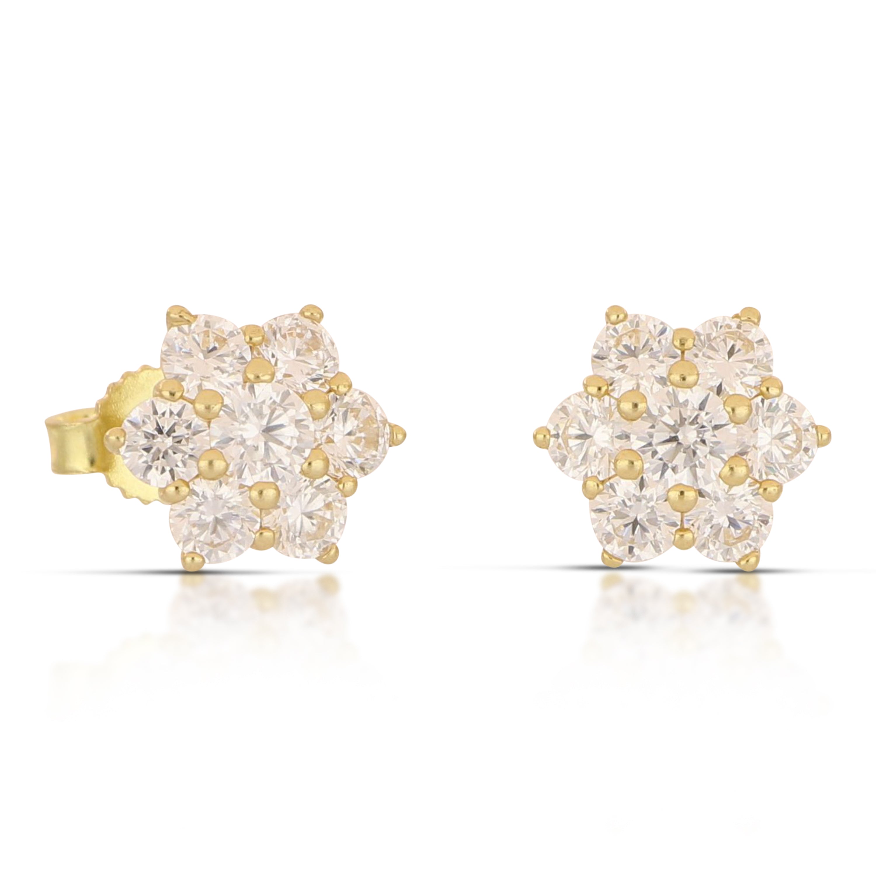 18K Italian Gold Red flower earrings – SKU 803321751768