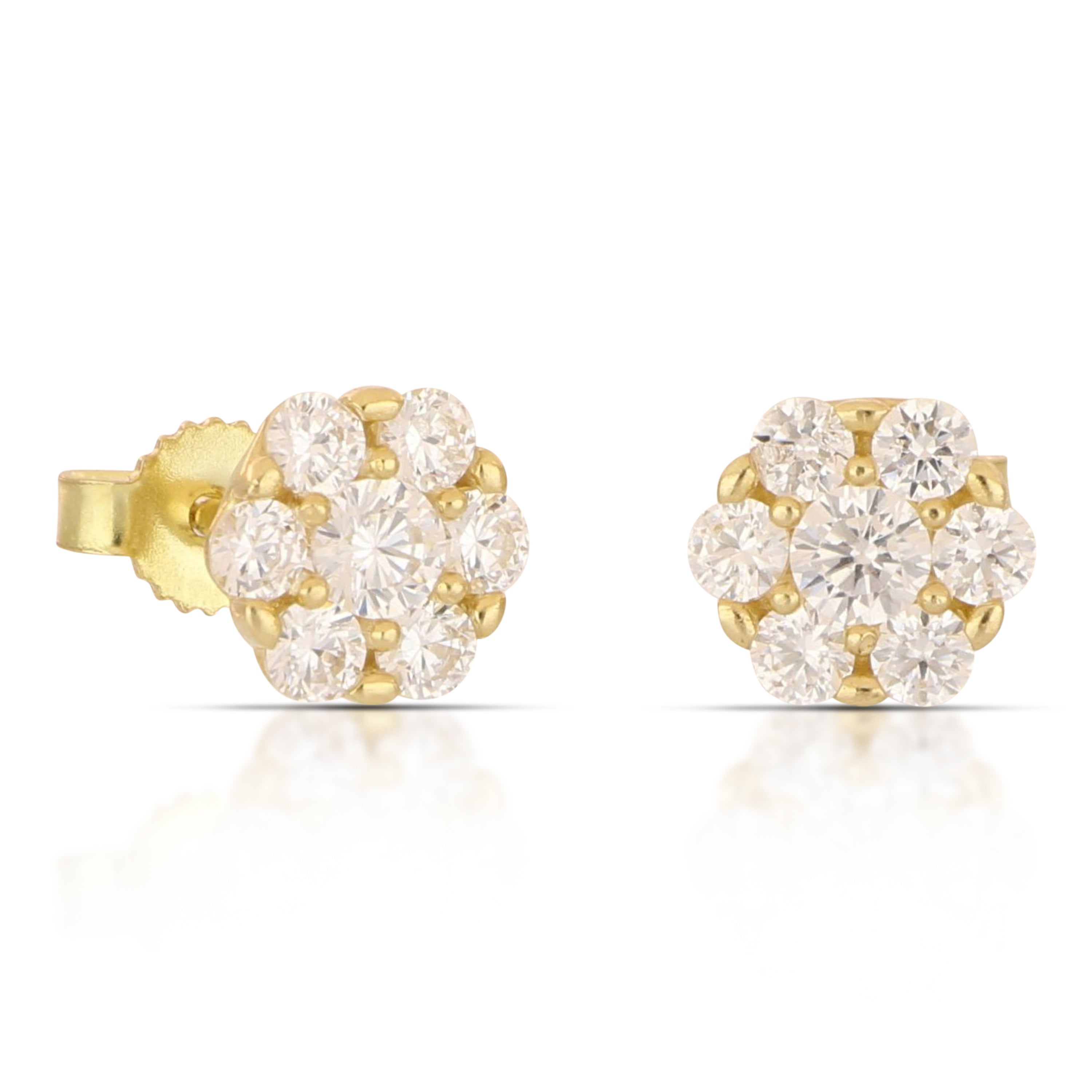 18K Italian Gold Flower-shaped earrings – SKU 803321751769